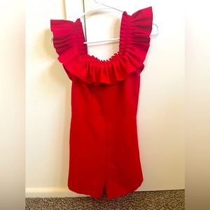 Urban Outfitters Red ruffled romper